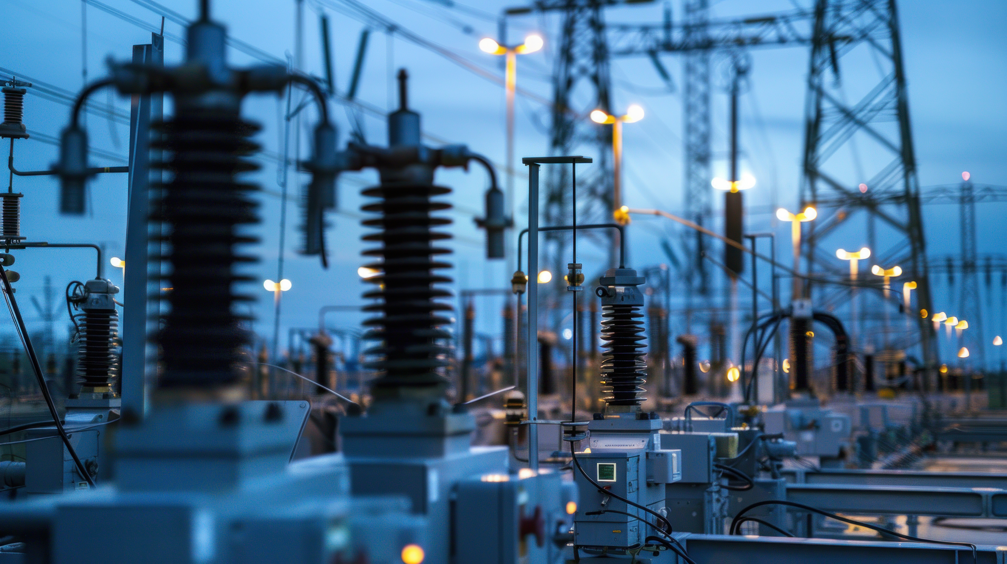 High voltage electrical transmission lines installed by Kande Engineering
